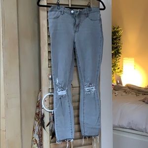Grey ripped jeans